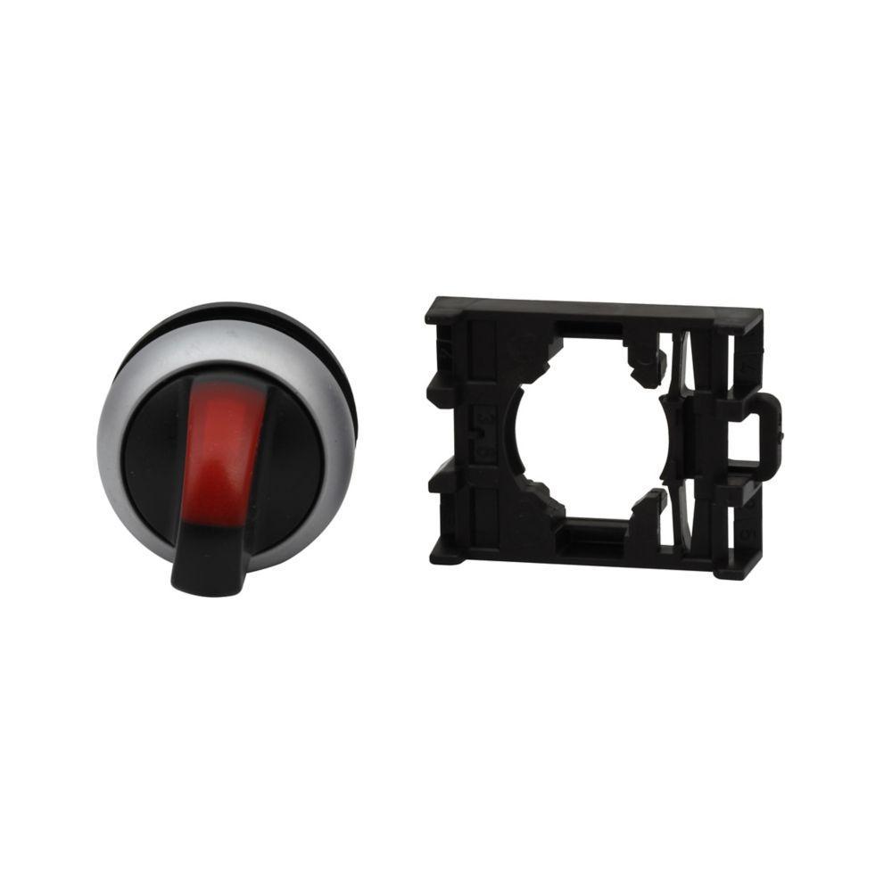M22-WRLK-R CH SELECTOR SWITCH 22MM OPERATOR RED 2POSITION ILLUMINATED MAINTAINED SILVER BEZEL