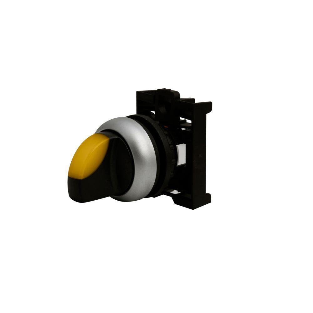 M22-WRLK-Y CH SELECTOR SWITCH 22MM OPERATOR YELLOW 2POSITION ILLUMINATED MAINTAINED SILVER BEZEL