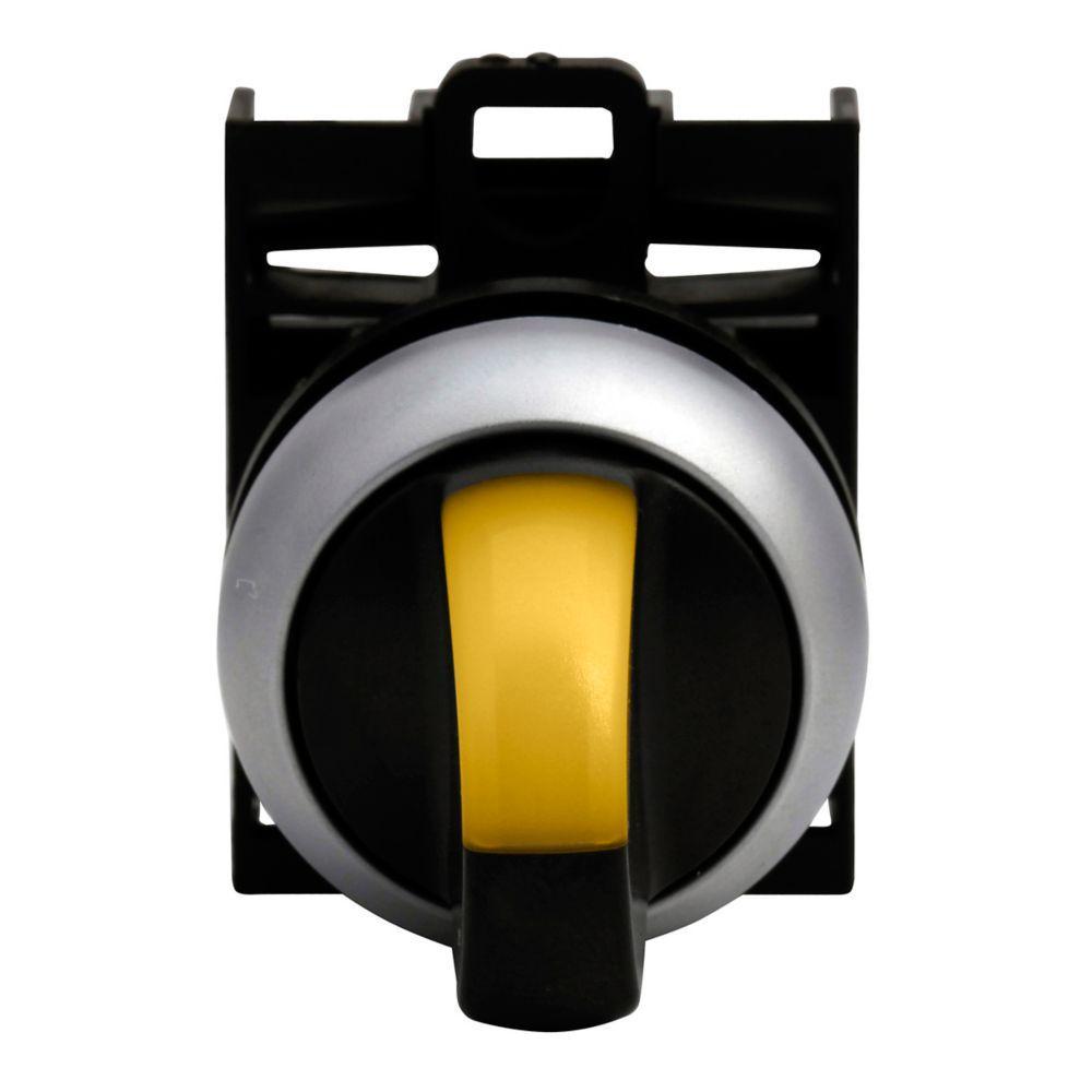 M22-WRLK-Y CH SELECTOR SWITCH 22MM OPERATOR YELLOW 2POSITION ILLUMINATED MAINTAINED SILVER BEZEL