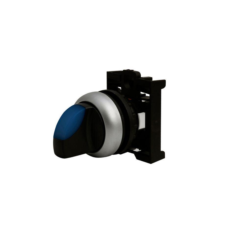 M22-WLK3-B CH SELECTOR SWITCH 22MM OPERATOR BLUE 3POSITION ILLUMINATED MOMENTARY SILVER BEZEL (CAN BE CONVERTED TO MAINTAINED)