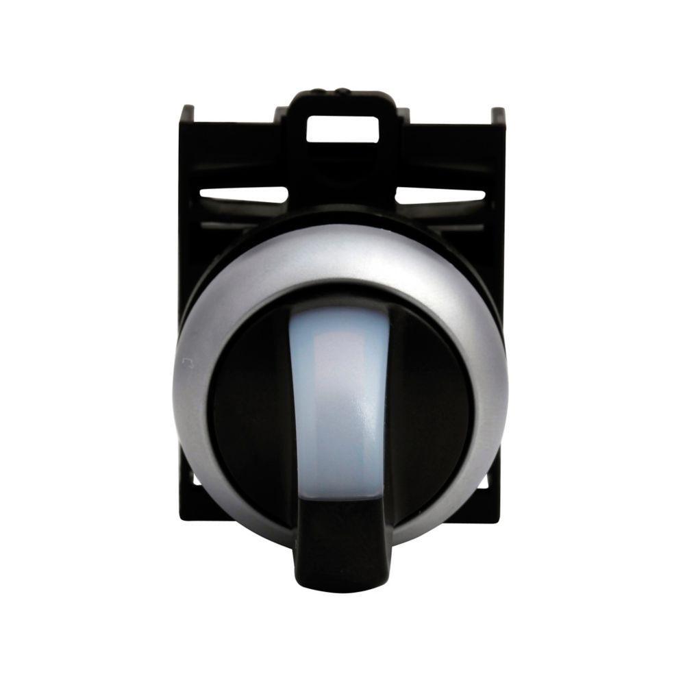 M22-WRLK-W CH SELECTOR SWITCH 22MM OPERATOR WHITE 2POSITION ILLUMINATED MAINTAINED SILVER BEZEL