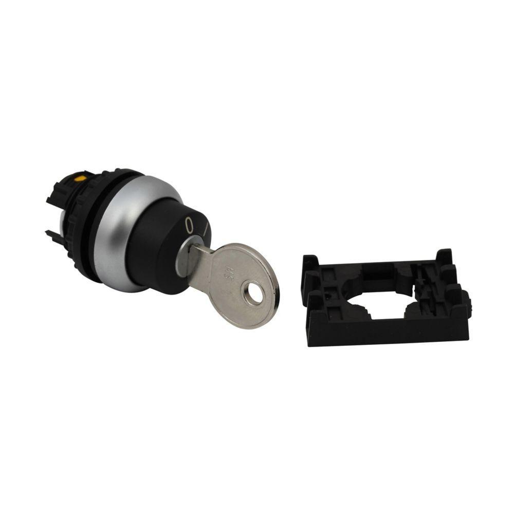 M22-WS-MS2 CH SELECTOR SWITCH 22MM OPERATOR KEY 2POSITION MOMENTARY SILVER BEZEL KEY REMOVAL LEFT MS2 KEY CODE (CAN BE CONVERTED TO MAINTAINED)