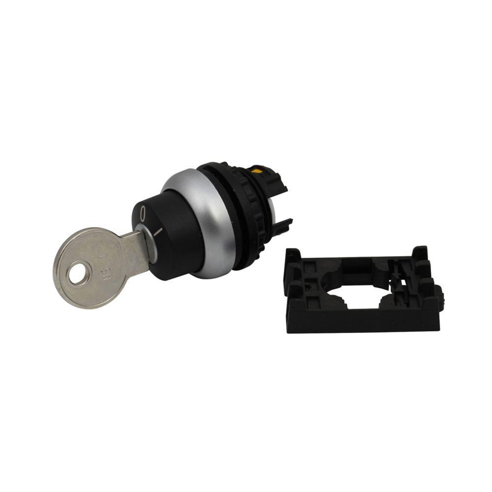 M22-WRS-A1 CH SELECTOR SWITCH 22MM OPERATOR KEY 2POSITION MAINTAINED SILVER BEZEL KEY REMOVAL LEFT MS1 KEY CODE