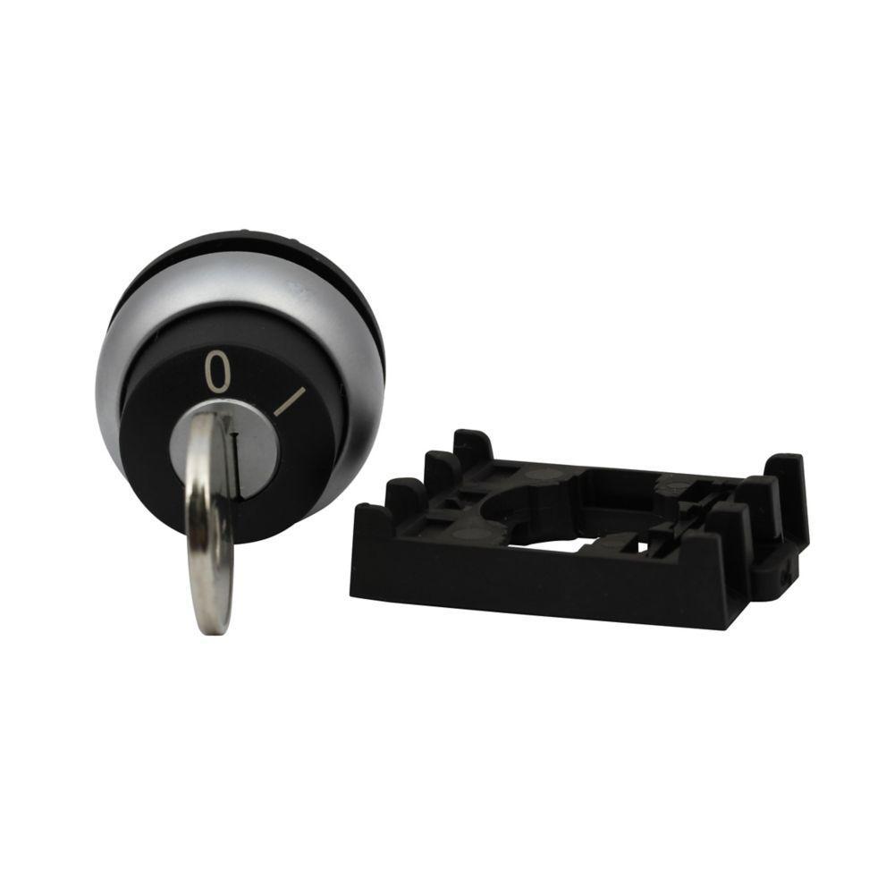 M22-WS-MS2 CH SELECTOR SWITCH 22MM OPERATOR KEY 2POSITION MOMENTARY SILVER BEZEL KEY REMOVAL LEFT MS2 KEY CODE (CAN BE CONVERTED TO MAINTAINED)