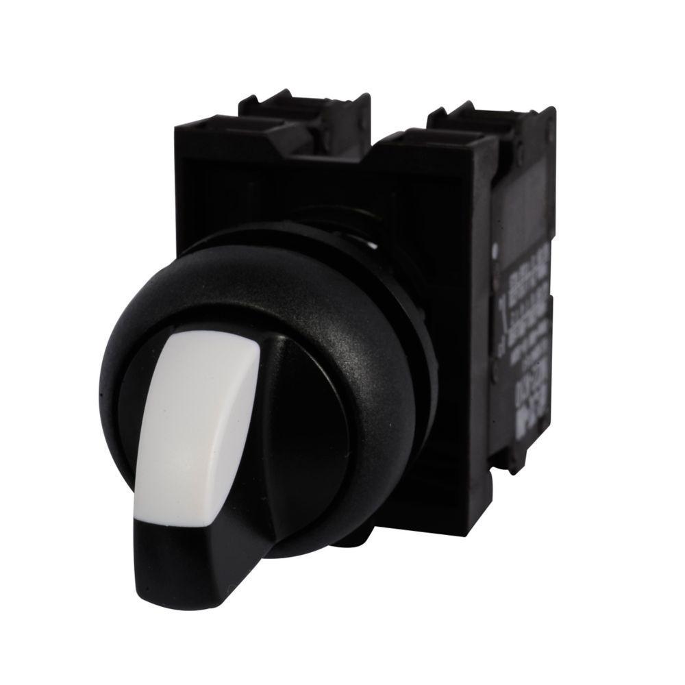 M22S-WRK3-K20 CH ASSEMBLED SELECTOR SWITCH 22MM BLACK 3POSITION NON-ILLUMINATED MAINTAINED BLACK BEZEL 2NO