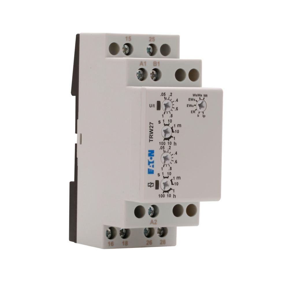 TRW27 CH TIMING RELAY 7 FUNCTION PULSE GENERATOR FLASHER WITH SEPARATE ON AND OFF RANGES TIMER RANGE 0.05SEC-100HOURS 24-240VAC/VDC DPDT 8AMP DIN MOUNT 35MM WIDE