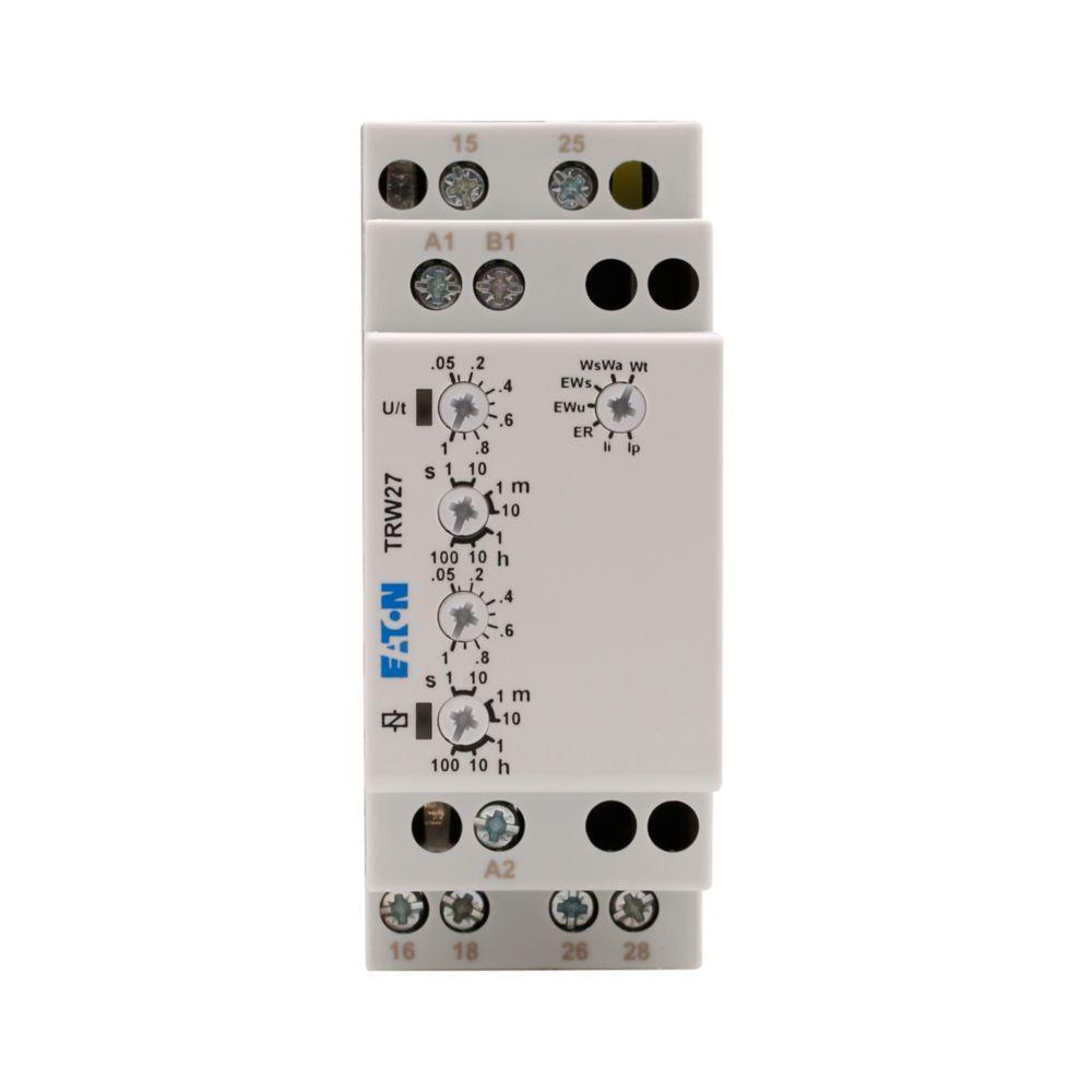 TRW27 CH TIMING RELAY 7 FUNCTION PULSE GENERATOR FLASHER WITH SEPARATE ON AND OFF RANGES TIMER RANGE 0.05SEC-100HOURS 24-240VAC/VDC DPDT 8AMP DIN MOUNT 35MM WIDE
