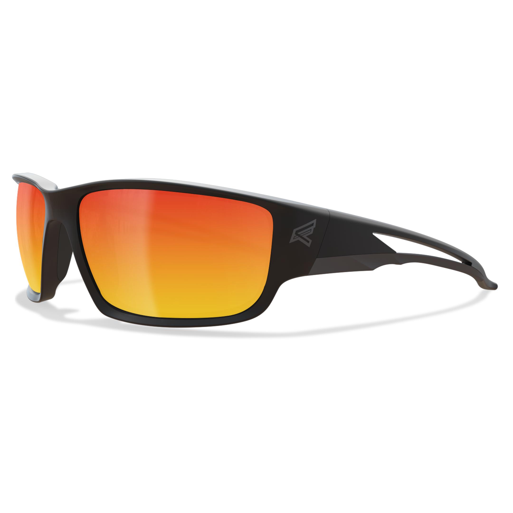 SKAP119 WOLF PEAK KAZBEK SAFTEY GLASSES BLACK W/AQUA PRECISION RED MIRROR LENS
