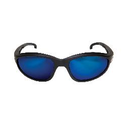 TSMAP218 WOLF PEAK DAKURA SAFETY GLASSES BLACK W/POLARIZED AQUA PRECISION BLUE MIRROR LENS