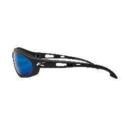 TSMAP218 WOLF PEAK DAKURA SAFETY GLASSES BLACK W/POLARIZED AQUA PRECISION BLUE MIRROR LENS
