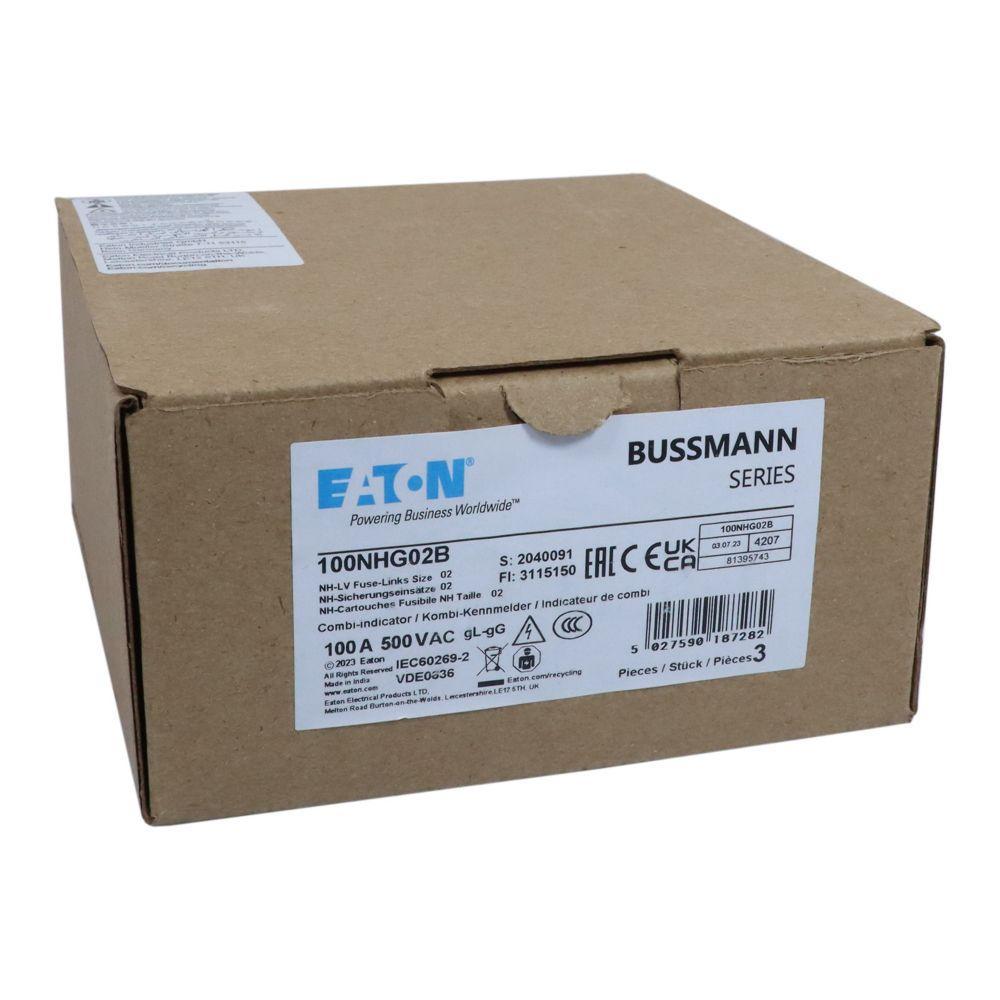 100NHG02B BUSSMANN NH FUSE 100A 500V GG/GL SIZE 02