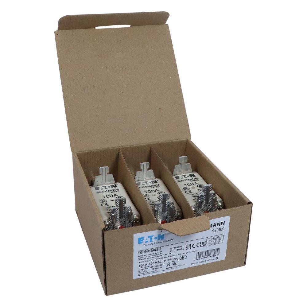 100NHG02B BUSSMANN NH FUSE 100A 500V GG/GL SIZE 02