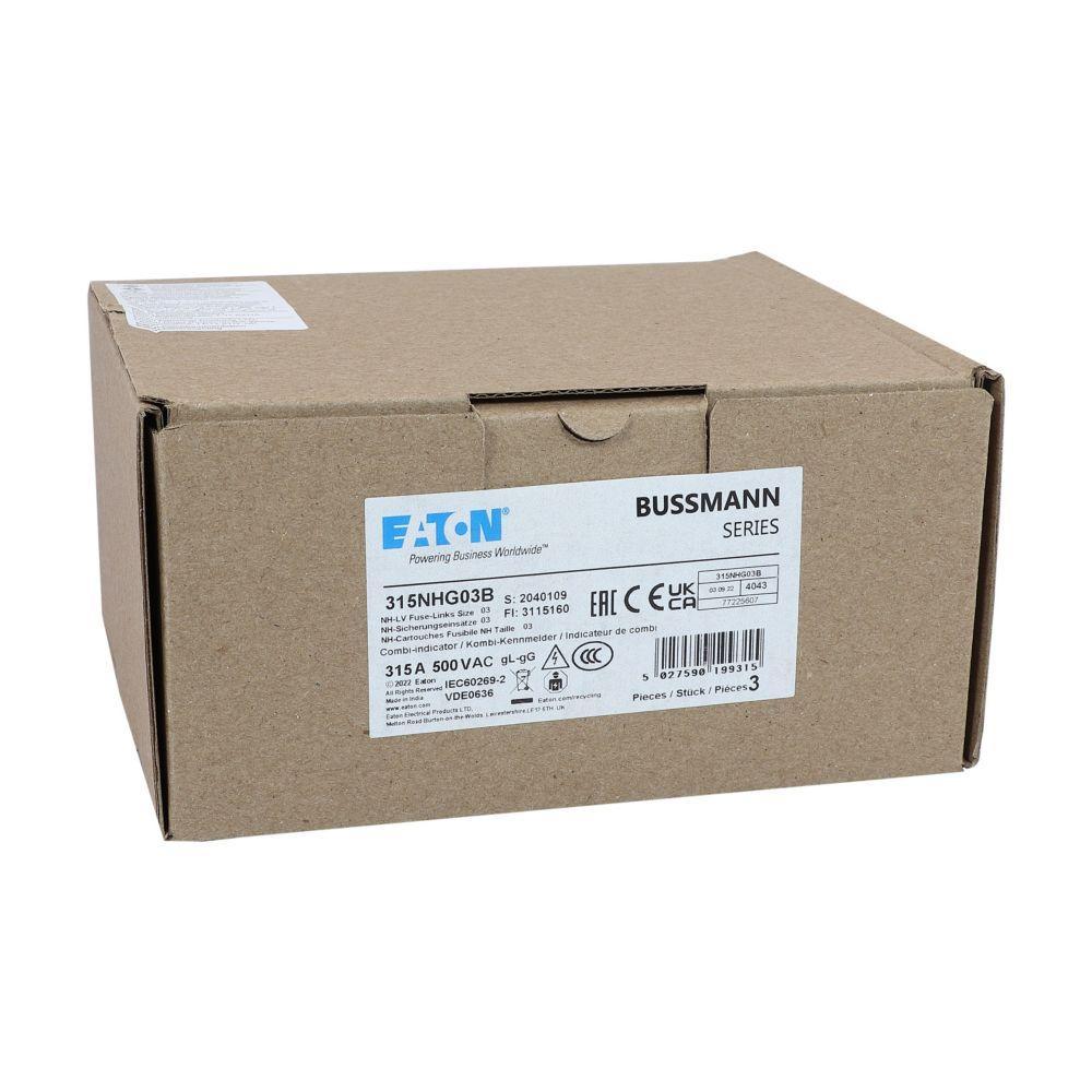 315NHG03B BUSSMANN NH FUSE 315A 500V GG/GL SIZE 03