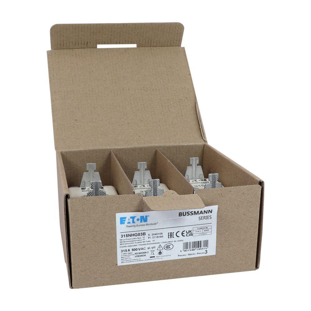 315NHG03B BUSSMANN NH FUSE 315A 500V GG/GL SIZE 03