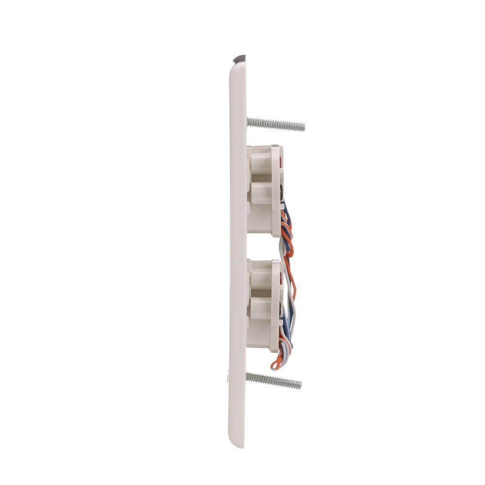 3547-4W CWD PHONE JACK DUAL FLUSHMNT 4COND MID UL WH