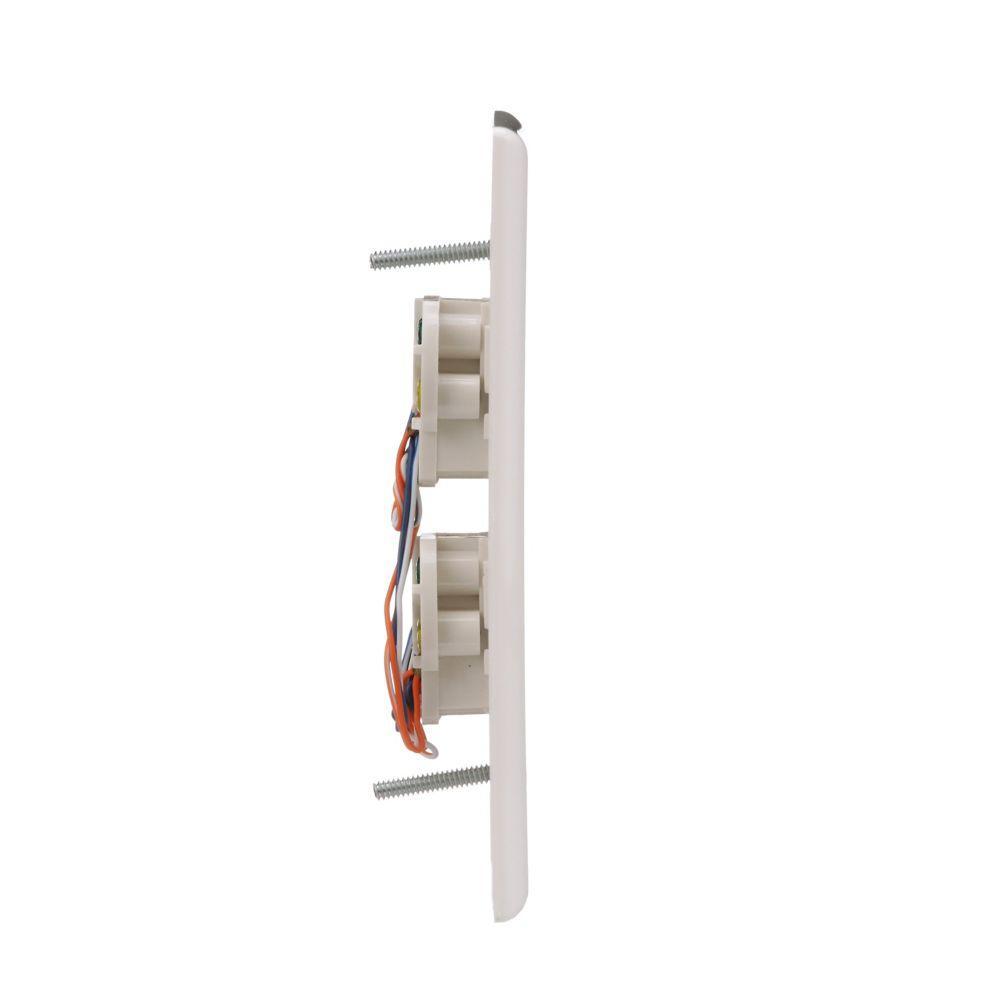 3547-4W CWD PHONE JACK DUAL FLUSHMNT 4COND MID UL WH