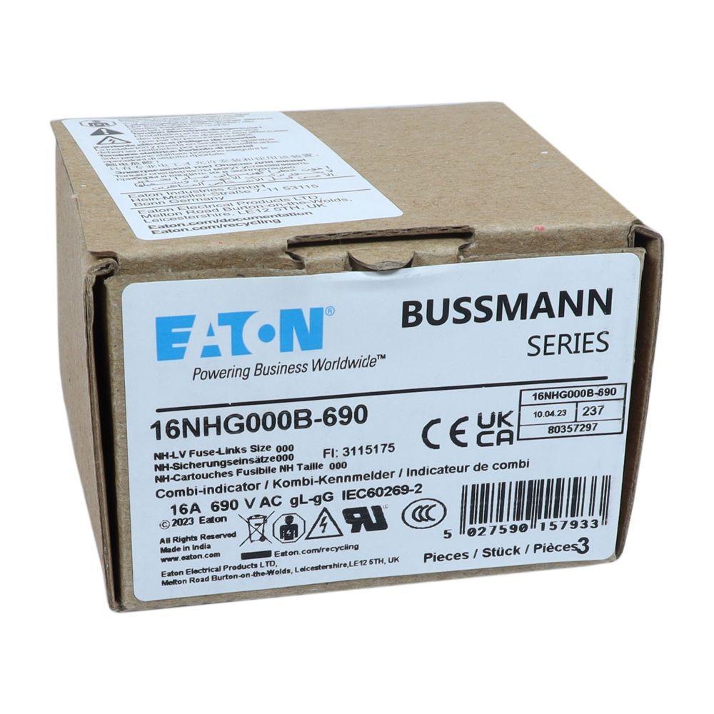 16NHG000B-690 BUSS NH FUSE 16AMP 690V gG SIZE 000 05171218839