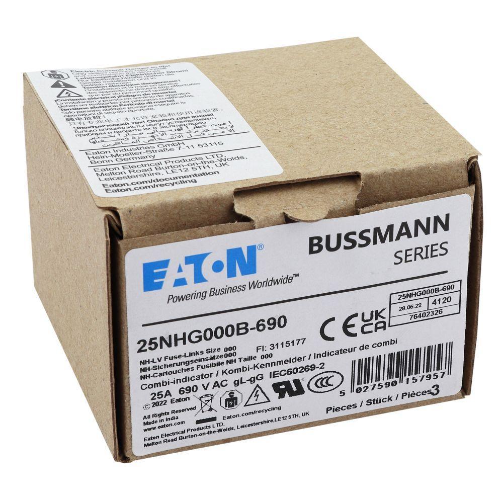 25NHG000B-690 NH FUSE 25AMP 690V GG SIZE 000