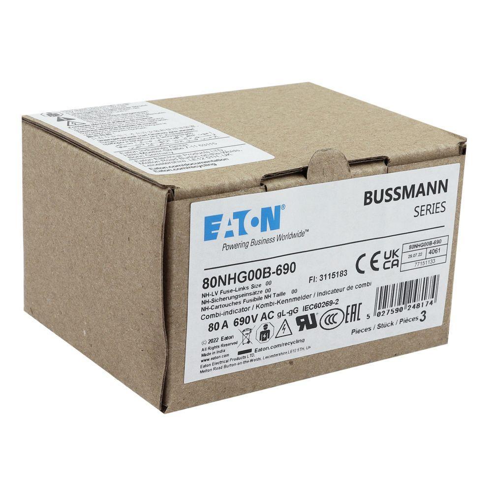 80NHG00B-690 BUS NH FUSE 80AMP 690V gG SIZE 00 DUAL IND
