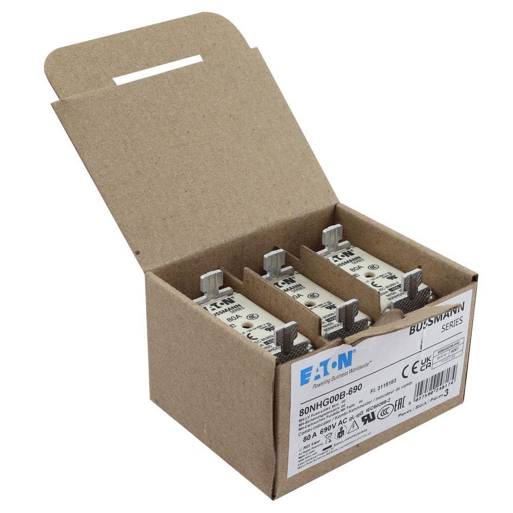 80NHG00B-690 BUS NH FUSE 80AMP 690V gG SIZE 00 DUAL IND