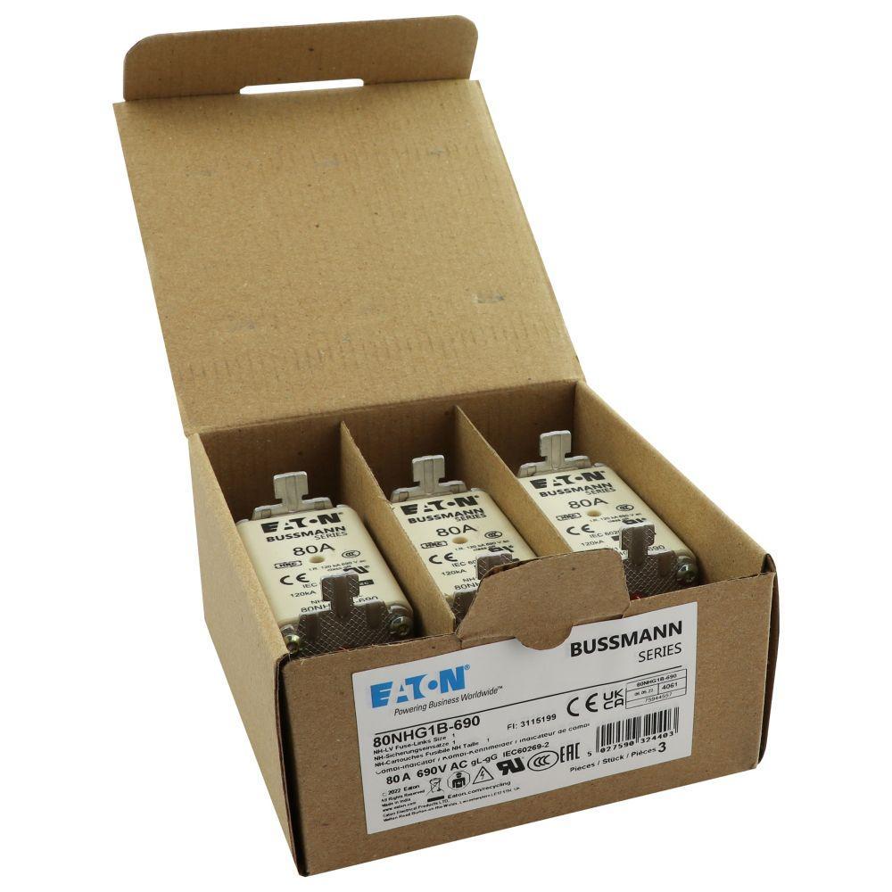 80NHG1B-690 BUSSMANN NH FUSE 80A 690V GG SIZE 1