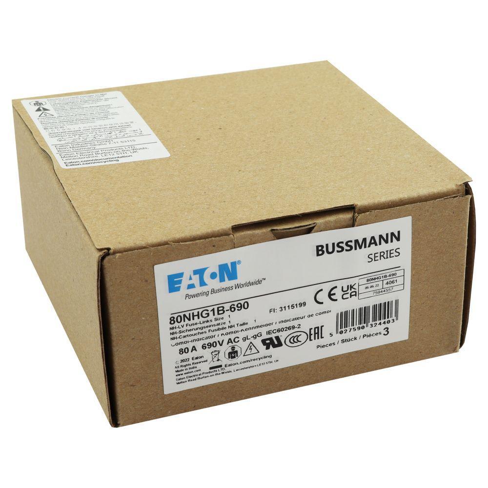80NHG1B-690 BUSSMANN NH FUSE 80A 690V GG SIZE 1