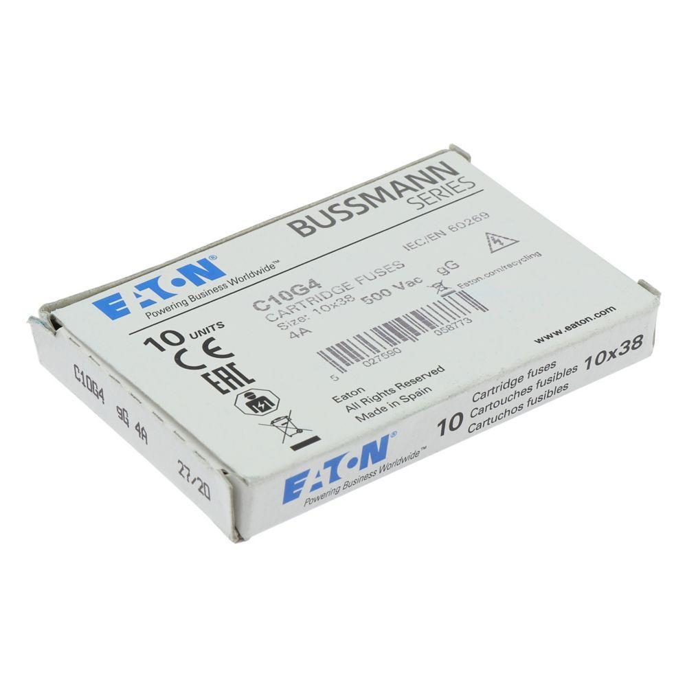 C10G4 BUSS CYL.FUSE 10X38 GG 4A 500V (10)