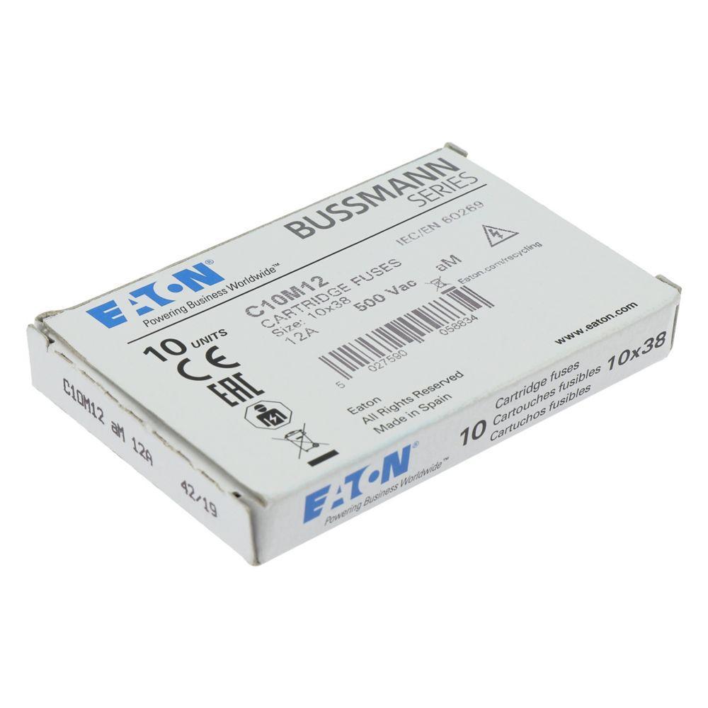 C10M12 BUSS CYLINDRICAL FUSE 10 X 38 12A AM 500V AC (10) 05171275459