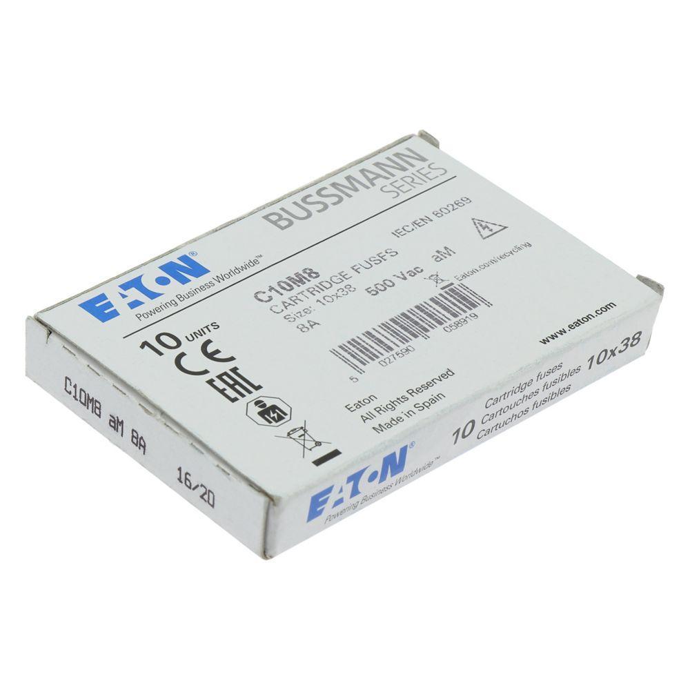 C10M8 BUSSMANN CYLINDRICAL FUSE 10 X 38 8A AM 500V AC