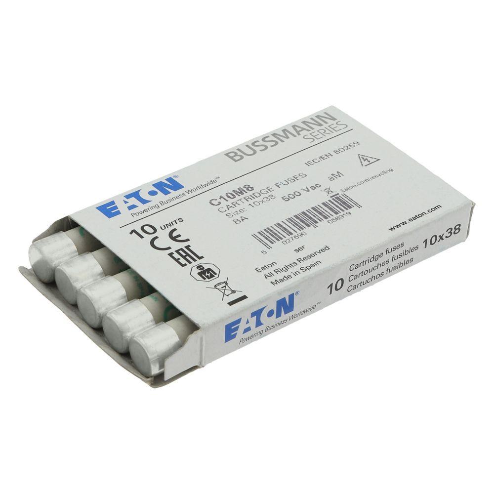 C10M8 BUSSMANN CYLINDRICAL FUSE 10 X 38 8A AM 500V AC