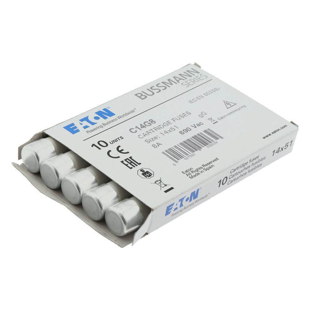 C14G8 BUSSMANN AC CYLINDRICAL FUSE 14X51 8AMP CG 690V