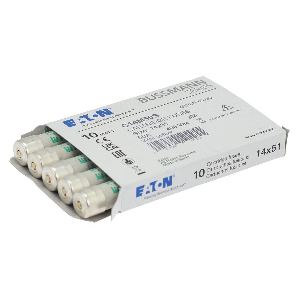 C14M50S BUSSMANN CYL FUSE >STR >14 X 51 50A GG 400V AC