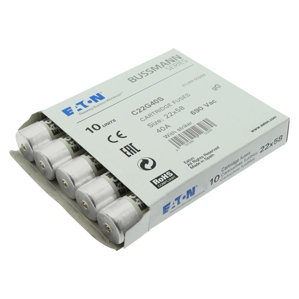 C22G40S BUSSMANN CYL FUSE >STR >22 X 58 40A GG 690V AC