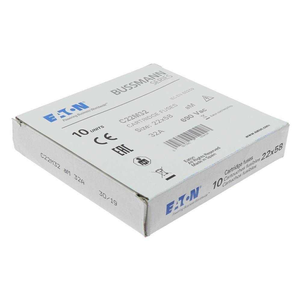C22M32 BUSSMANN CYLINDRICAL FUSE 22 X 58 32A AM 690V AC