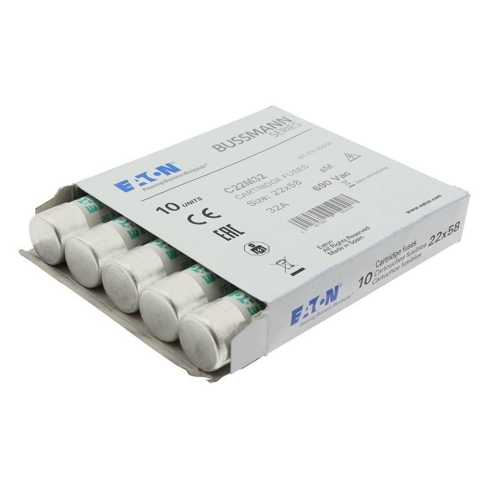C22M32 BUSSMANN CYLINDRICAL FUSE 22 X 58 32A AM 690V AC