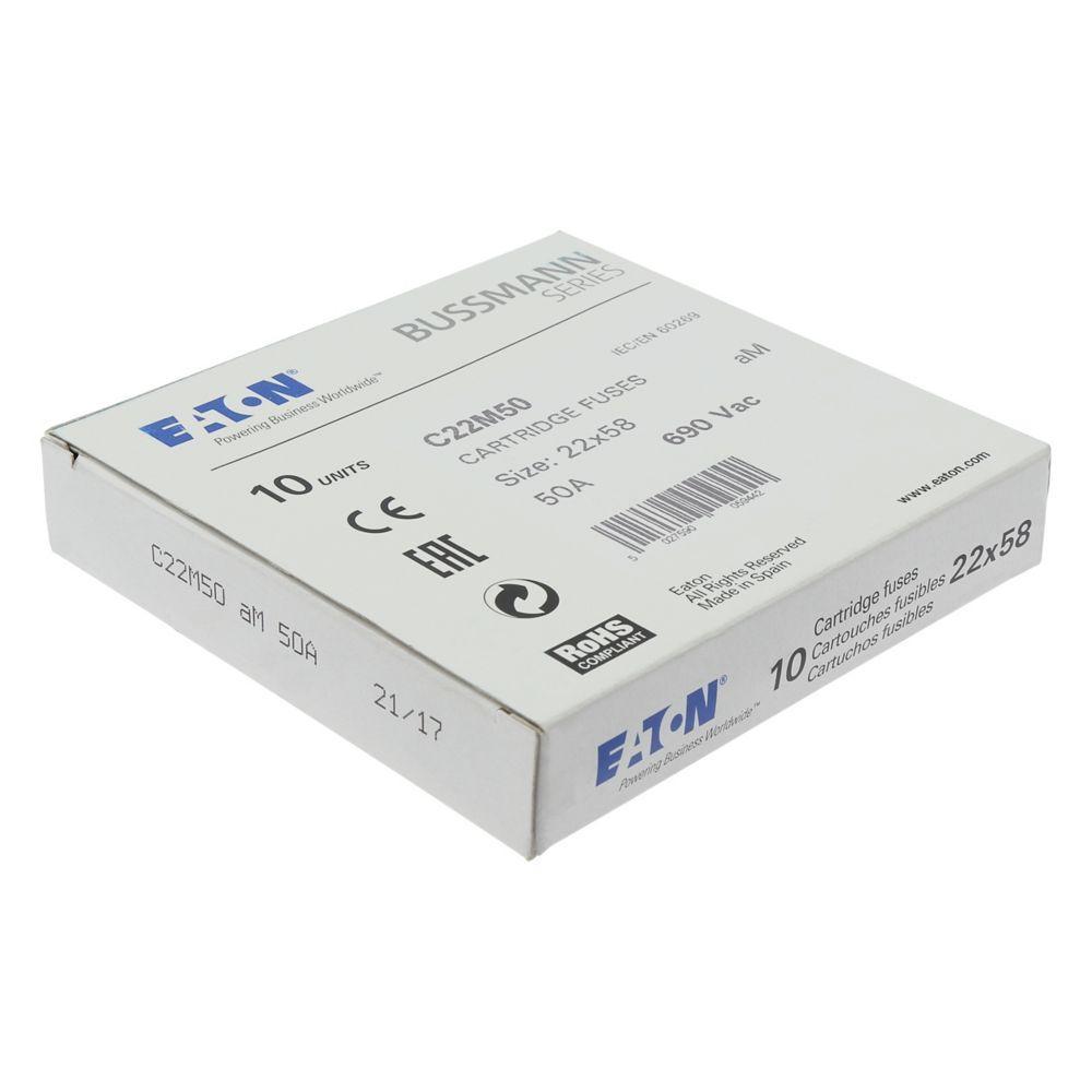 C22M50 BUSSMANN CYLINDRICAL FUSE 22 X 58 50A AM 690V AC 05171275480