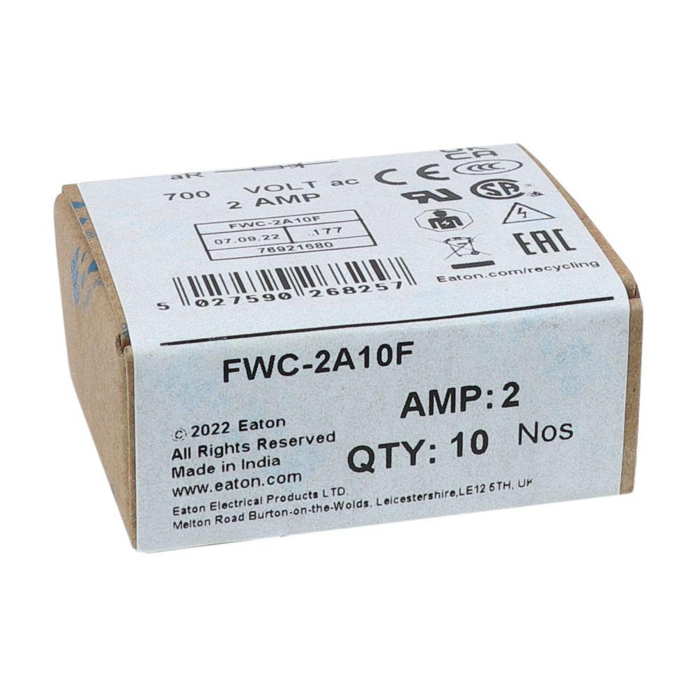 FWC-2A10F BUSSMANN 2AMP 700V AC FERRULE 10 X 38MM