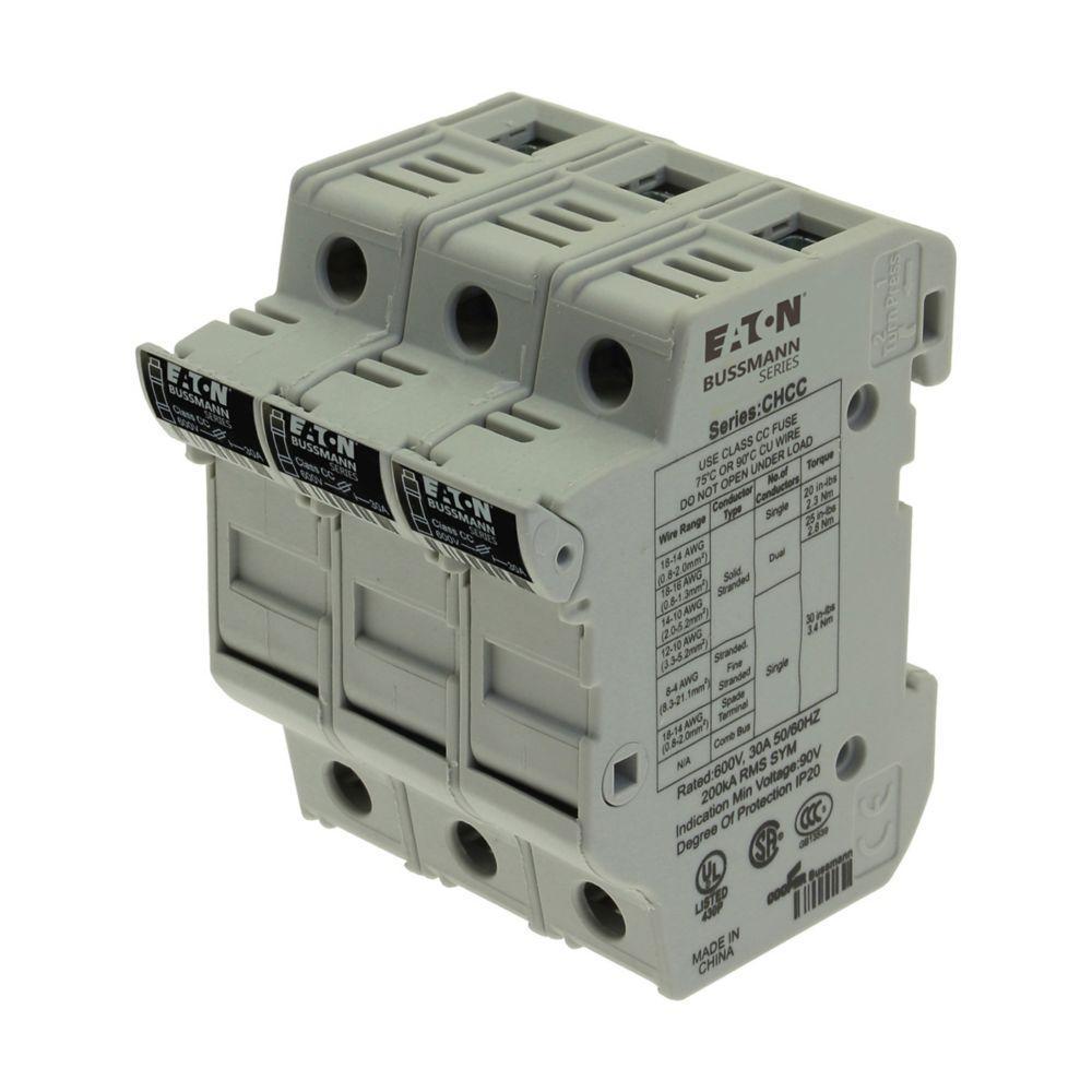 CHCC3DU BUS 3POLE 30A 600V MFH FOR 10X38 CLASS CC