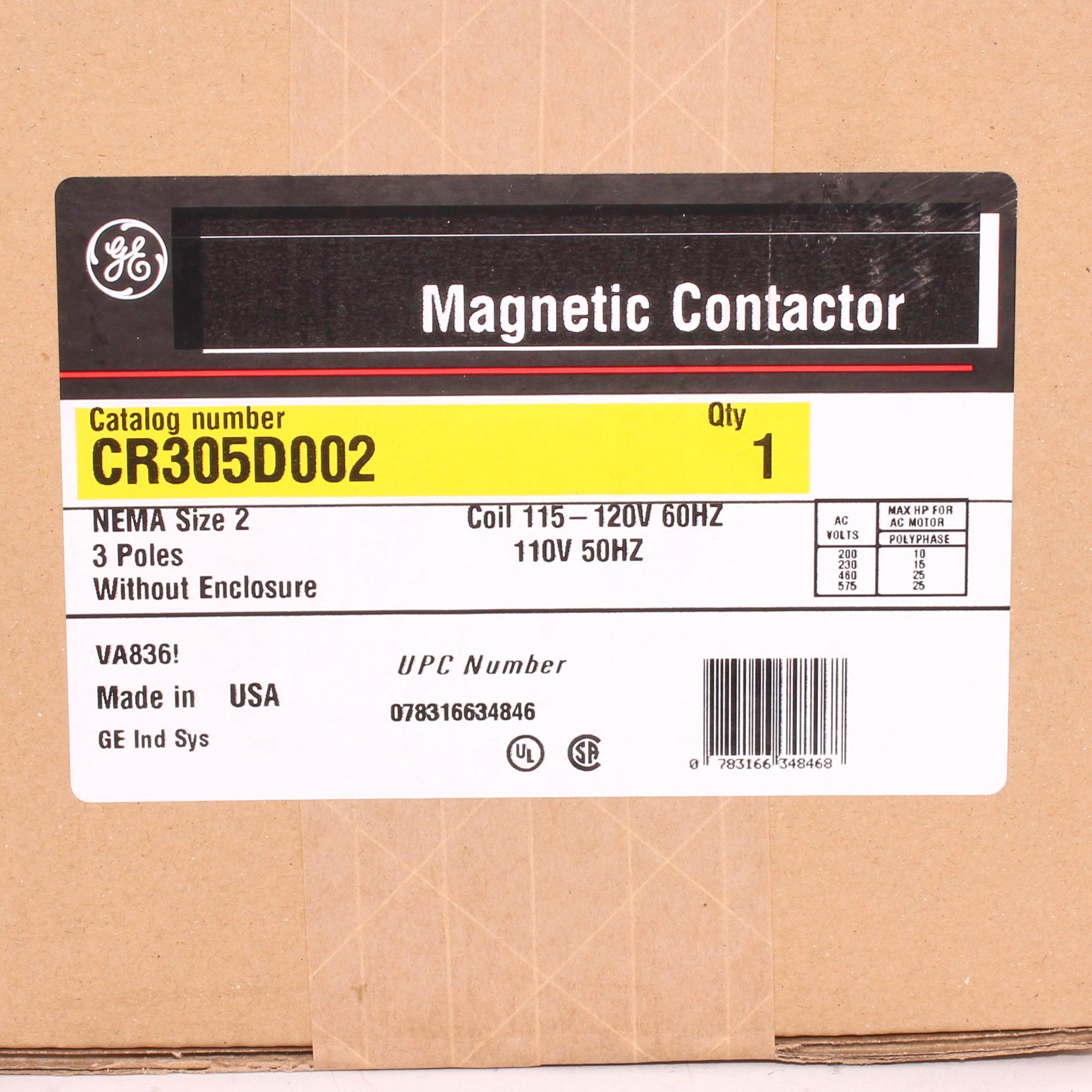 CR305D002 GE CONTACTOR 78316634846