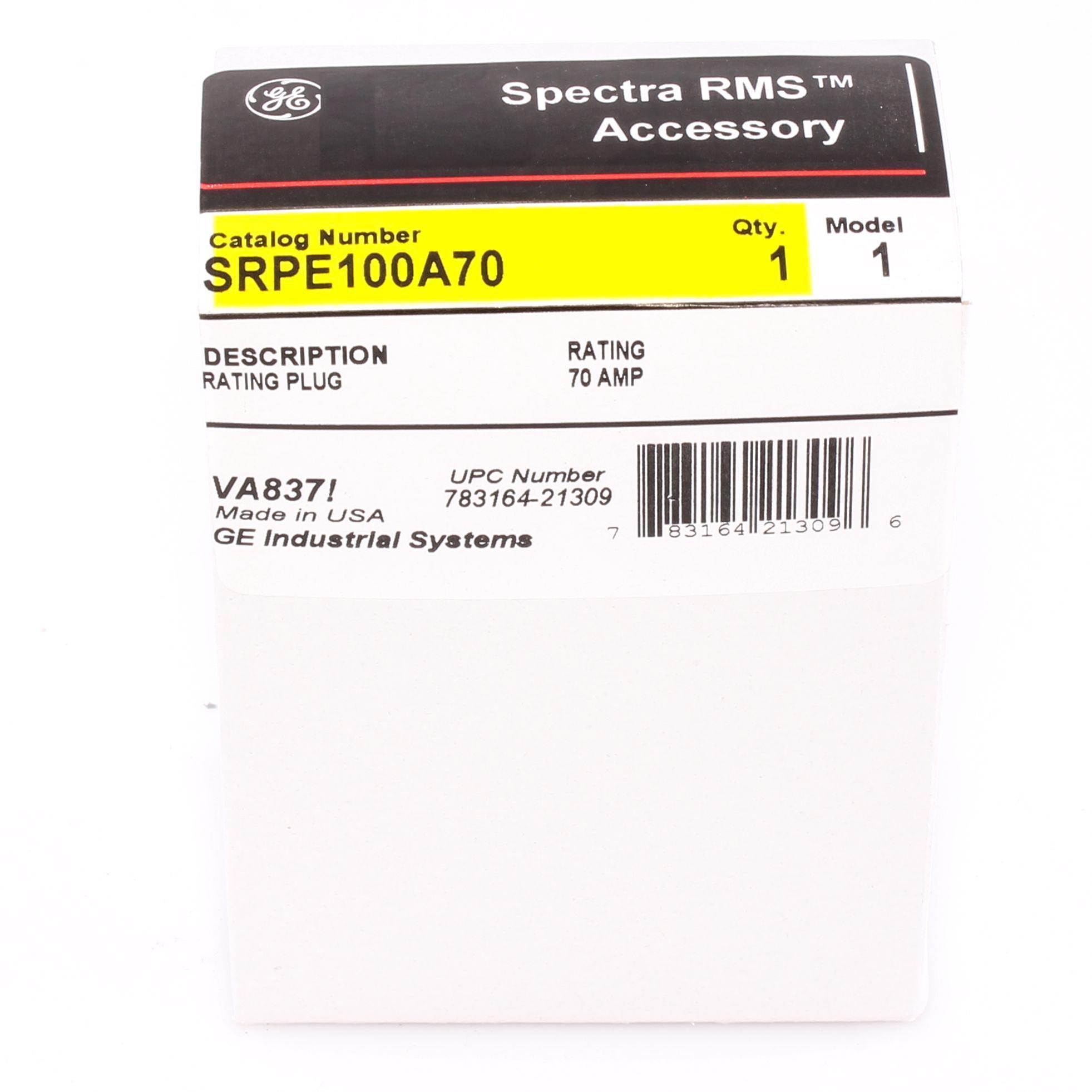 SRPE100A70 GE 70A RATING PLUG