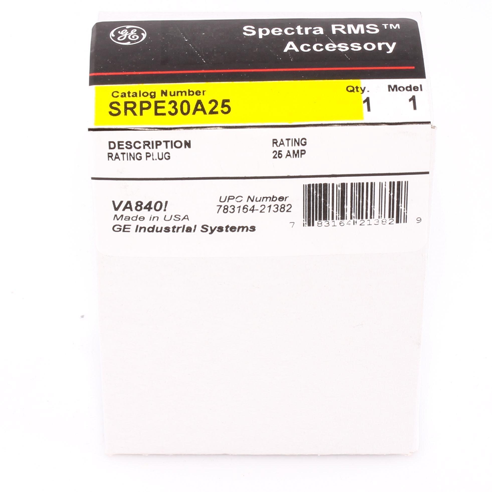 SRPE30A25 GE SE150 25A RATING PLUG 78316421382