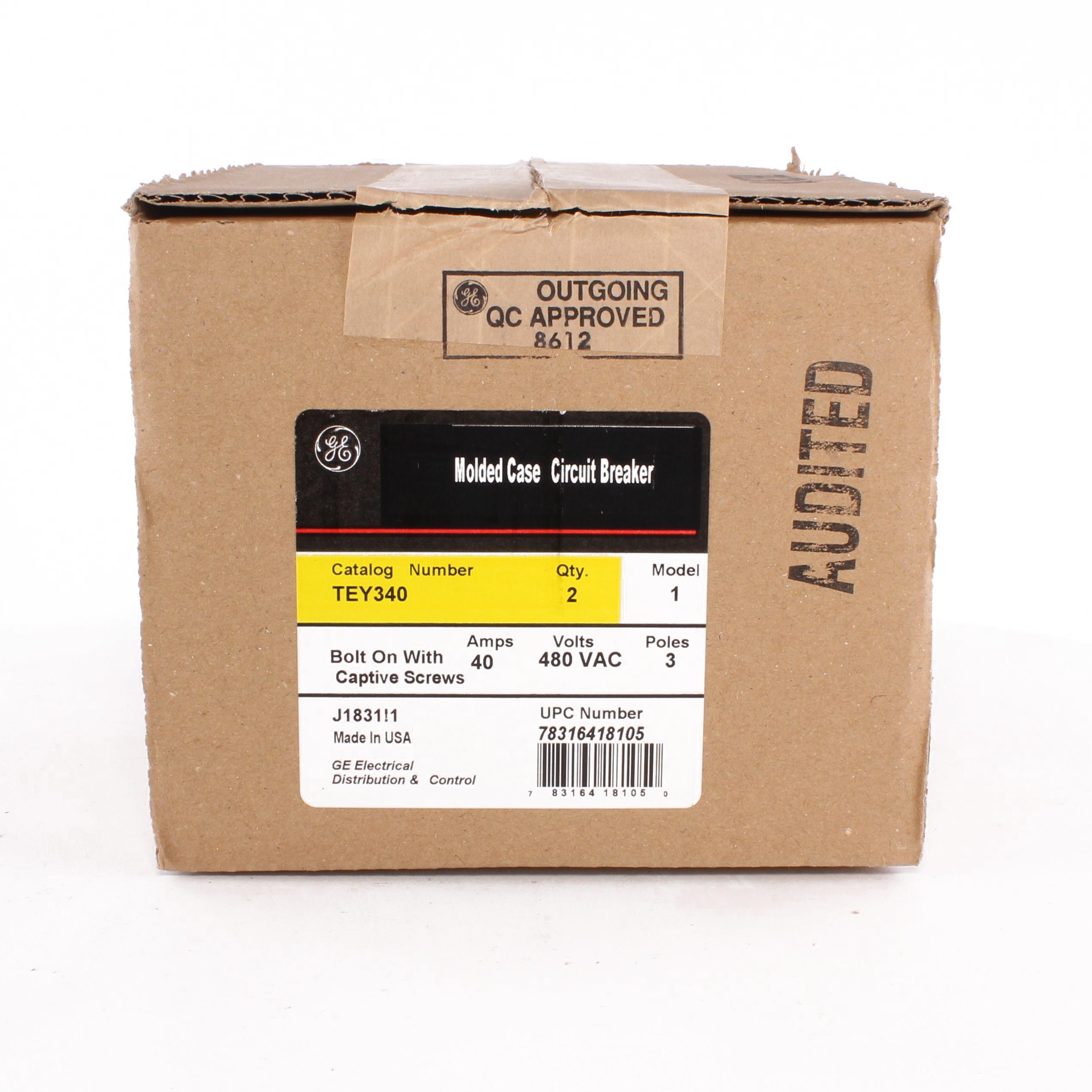 TEY340 GE 3P 480V 40A BREAKER..