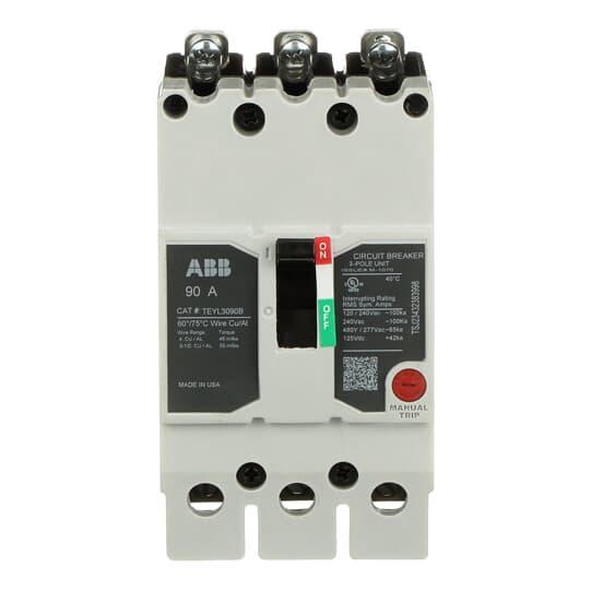 GENERAL ELECTRIC TEYL3090B 90A 3POLE 65KA 480/277 CKT BKR