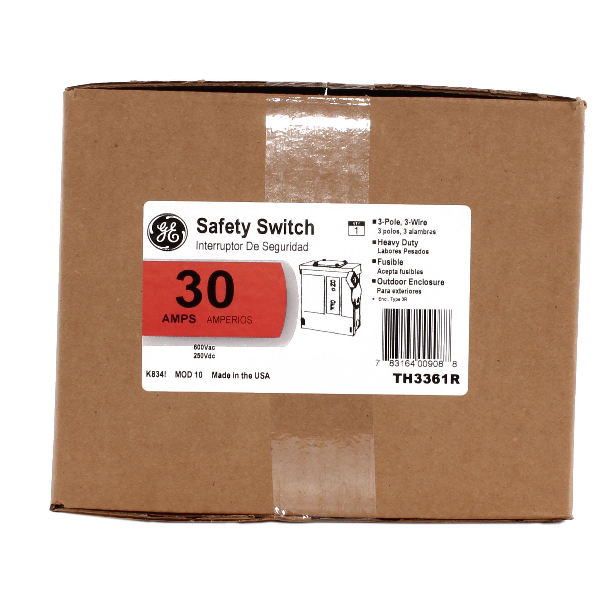TH3361R GE 30A 600V 3P NEMA 3R HEAVY DUTY FUSIBLE SWITCH