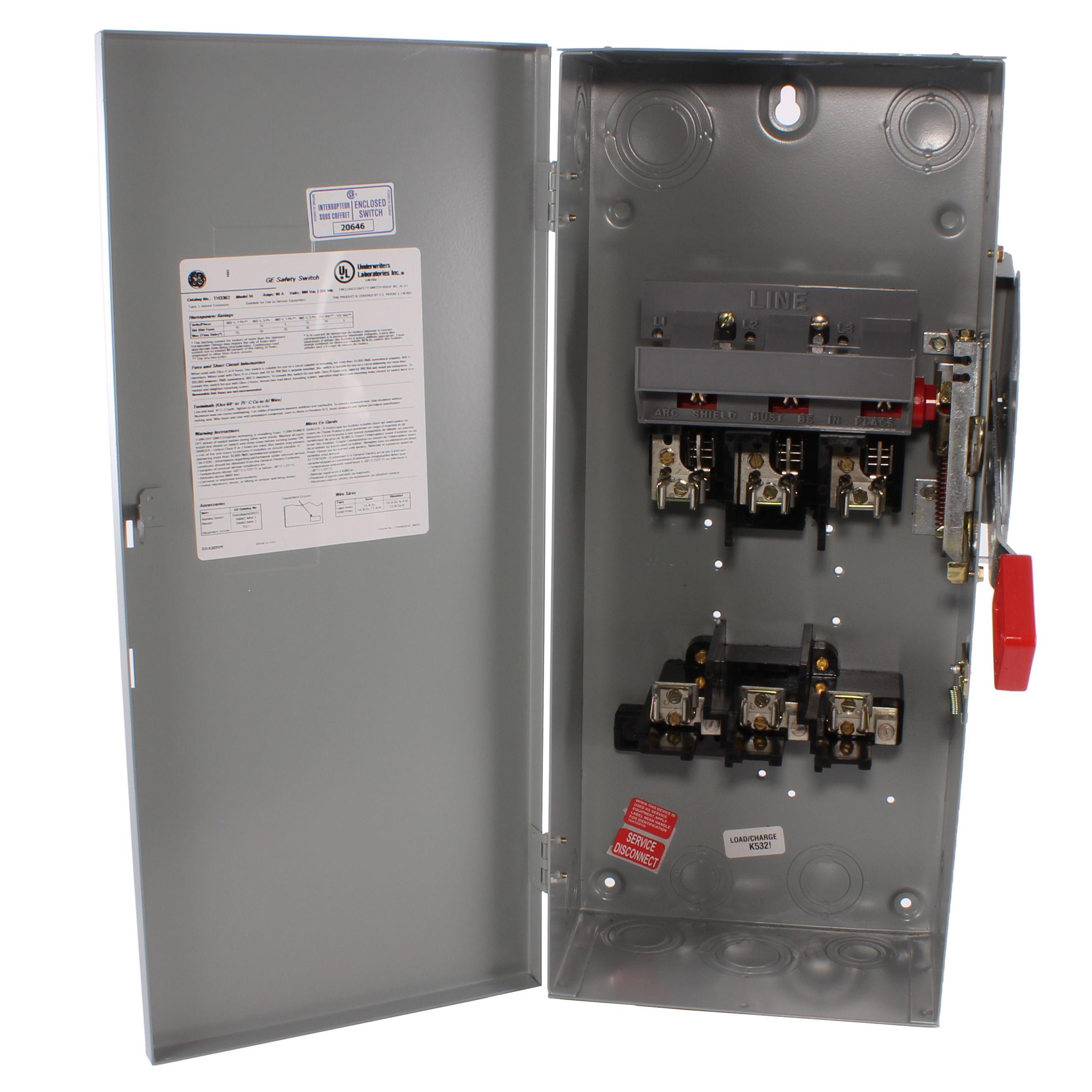 TH3362 GE 60A-600V-3P SW FUSIBLE