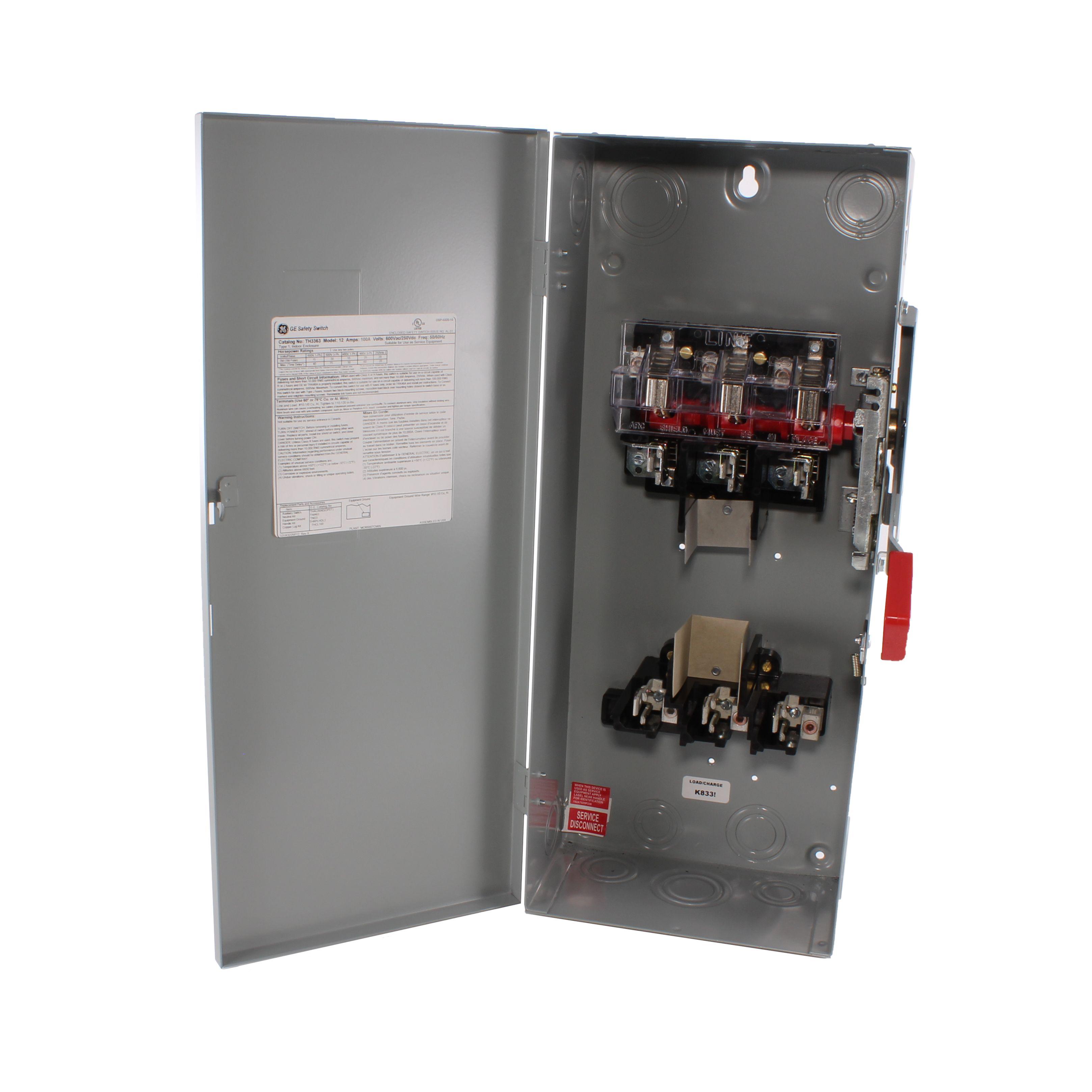 TH3363 GE 100A 600V 3P SW FUSIBLE