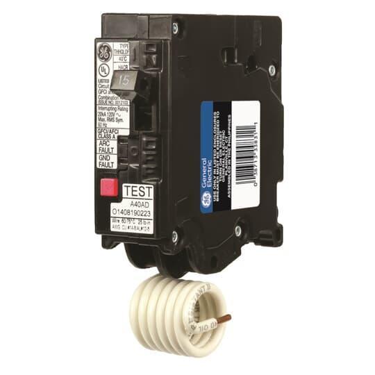 THQL1115DF GE BRKR AFCI/GFCI 15A 1P 120V 10K PLUG-IN