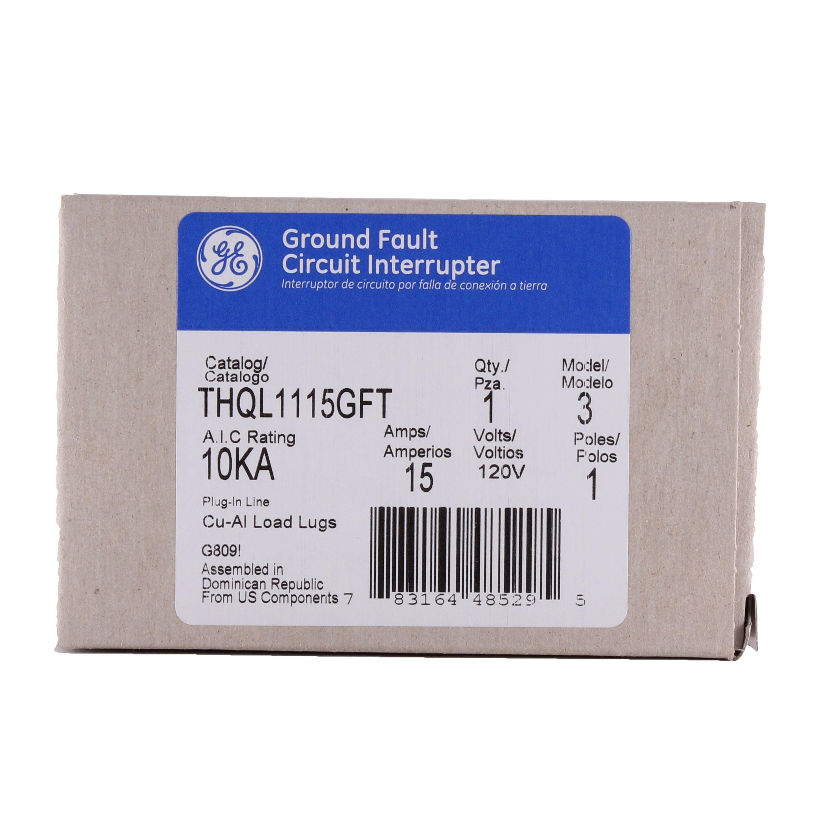 THQL1115GFT GE THQL 1P 120V 15A GFCI SELF-TEST