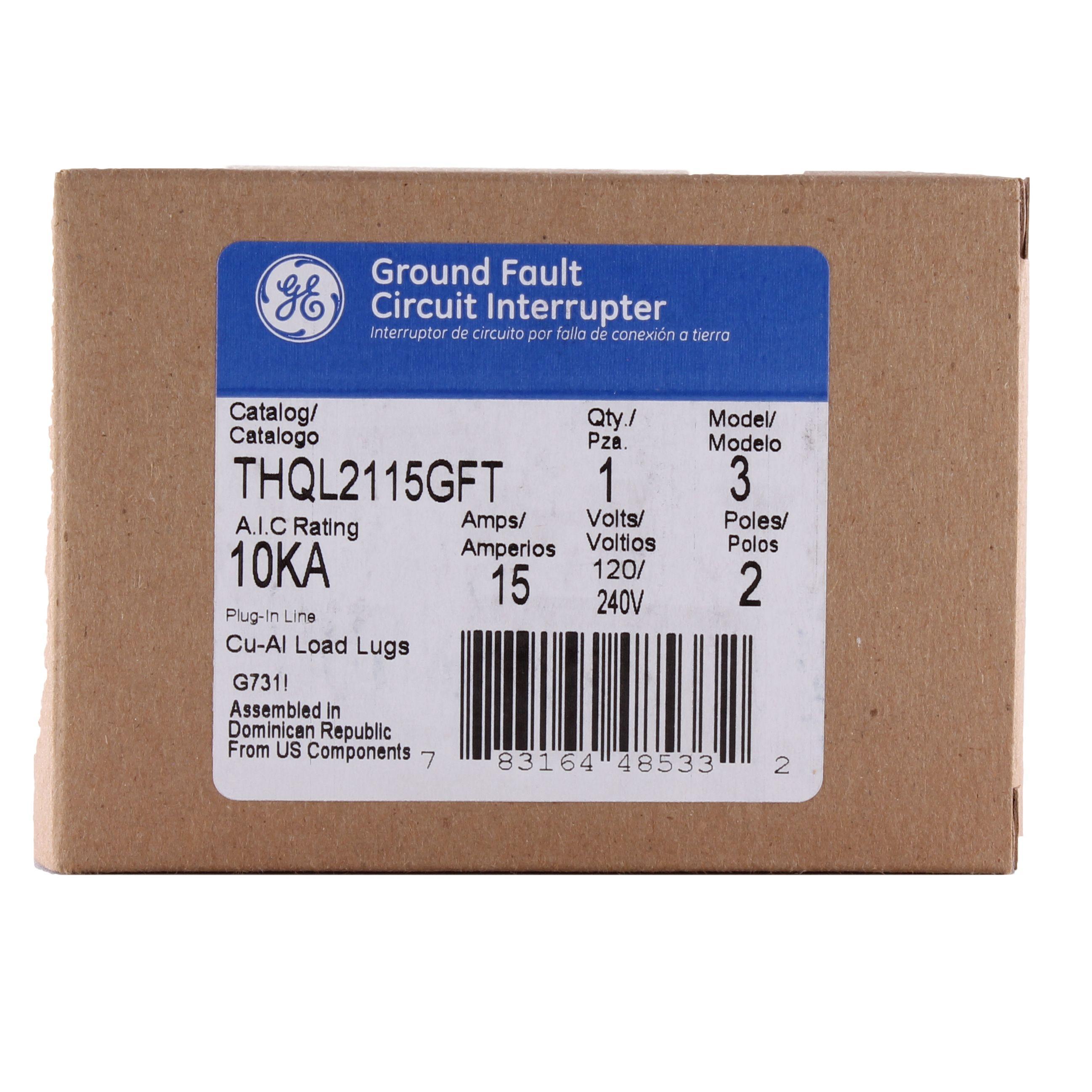 THQL2115GFT GENERAL ELECTRIC THQL 2P 120/240V 15A GFCI SELF-TEST