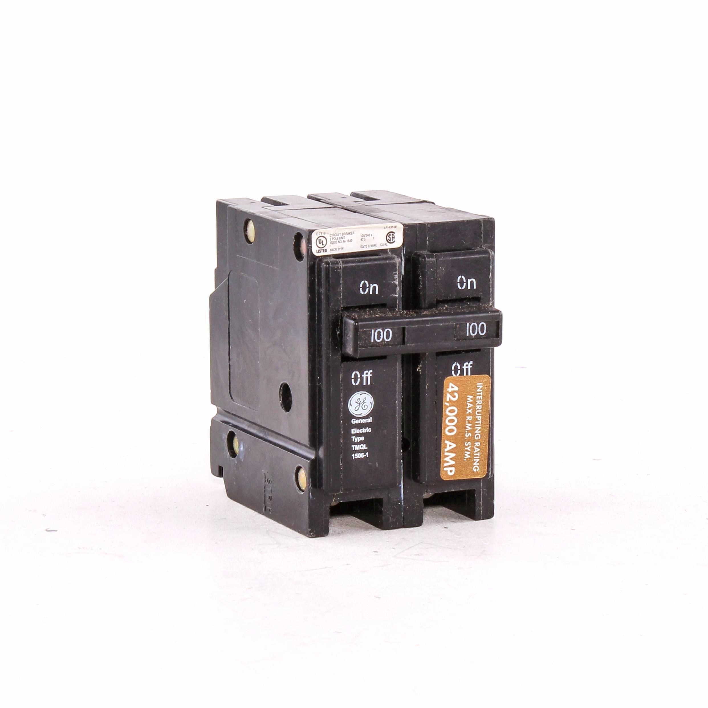 GENERAL ELECTRIC TMQL21100 2POLE 120/240V 42K AIC 100 AMP